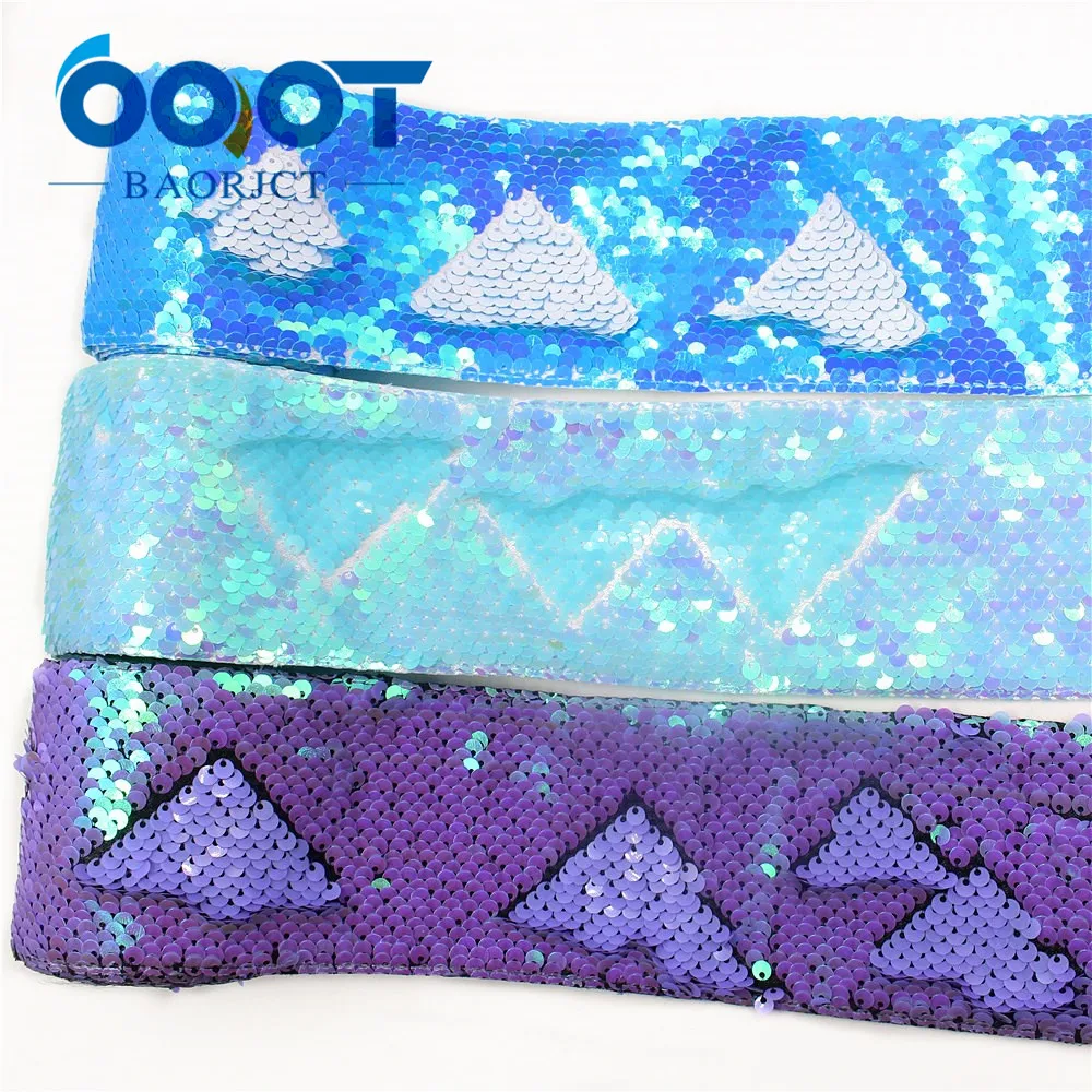 

I-19619-1396,2y solid color reversible sequin Ribbon Shiny Glitter Cartoon 3''Ribbon DIY Handmade Materials Hairbows Accessories