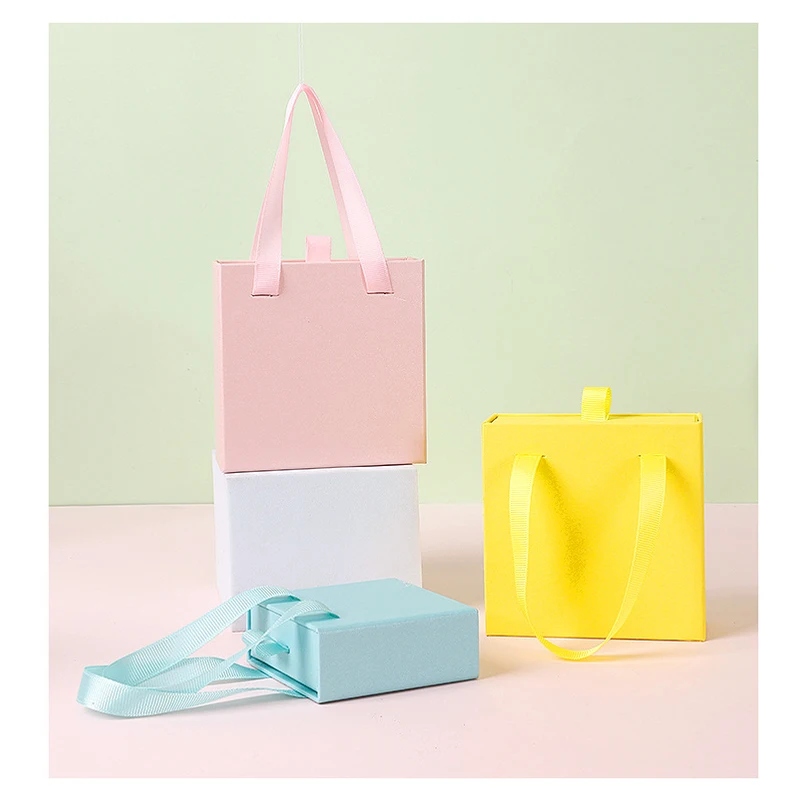 20Pcs/Lot Kraft Paper Portable Drawer Box Jewelry Box Ring Earrings Necklace Gift Protection Packaging Box Christams Party