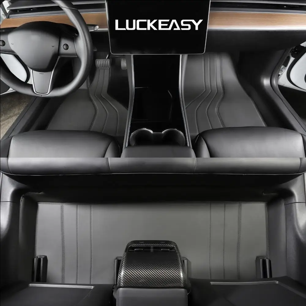 LUCKEASY для Tesla Model 3 2017 2020 автомобильные коврики из микрофибры и кожи универсальные