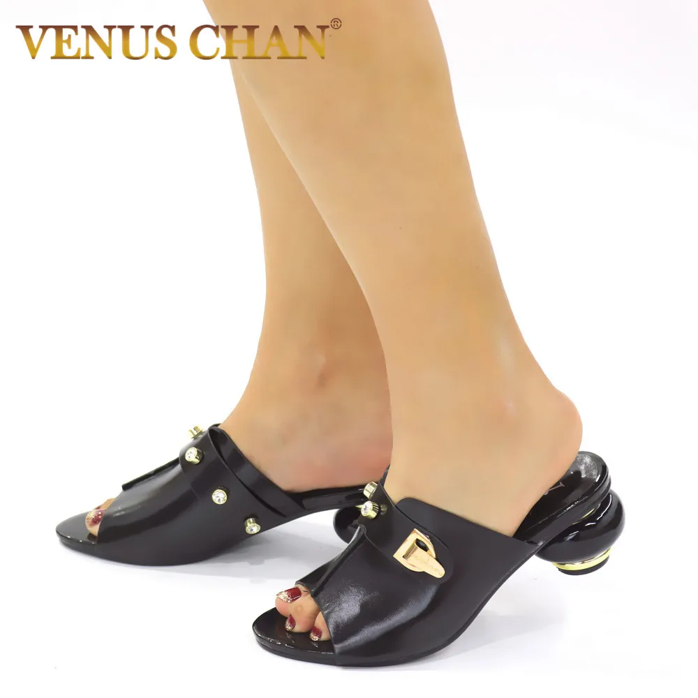 Модные Итальянские осенние тапочки на высоком каблуке для свадьбы женские туфли