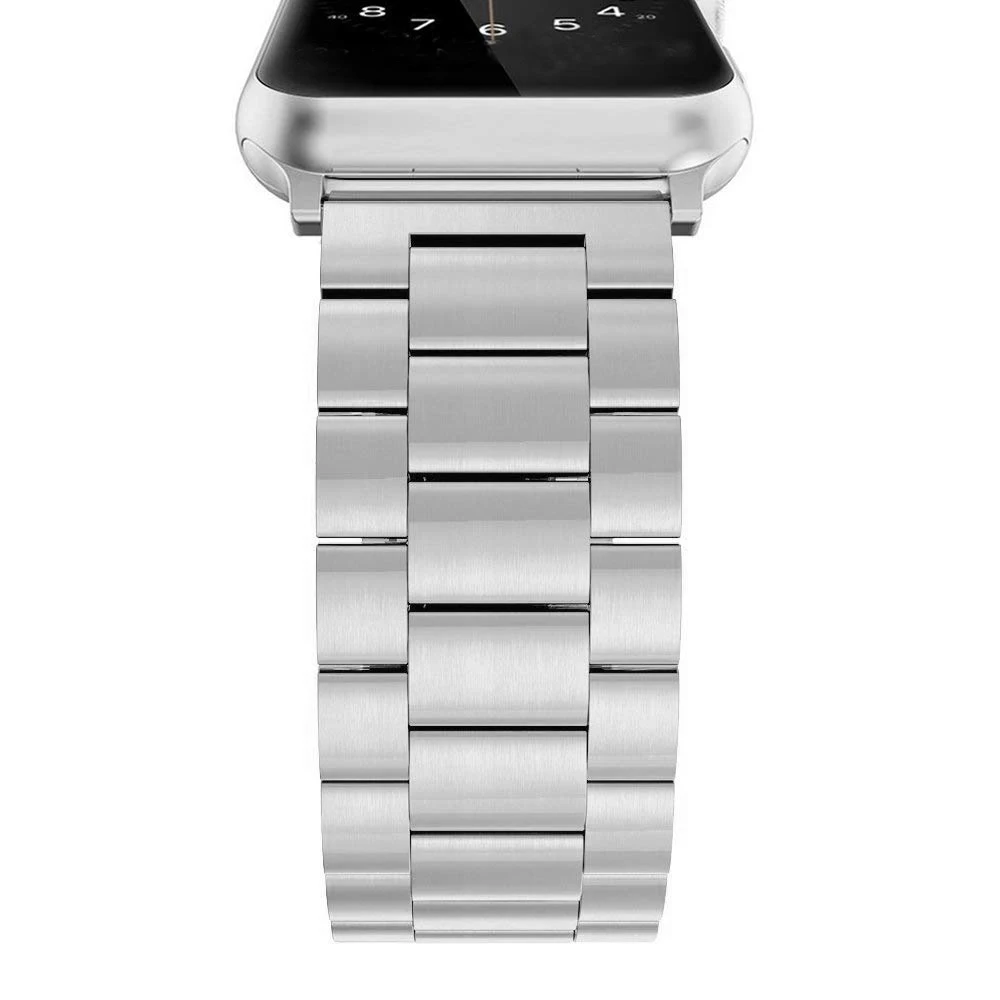 Нержавеющая сталь ремешок для наручных часов Apple Watch, 38, 42 мм, версия/40/44 мм серии на возраст 1, 2, 3, 4, 5, для наручных часов iwatch, 5 Группа с после того как розовое золото, черный, розовый - Цвет ремешка: Silver