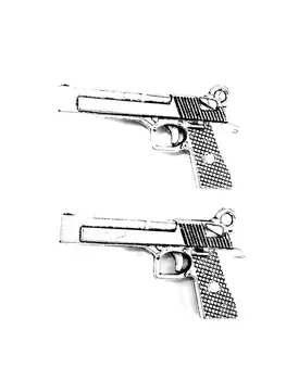 

10pcs Pistol charms pendant 45x20mm antique silver ornament accessories jewelry making DIY base material