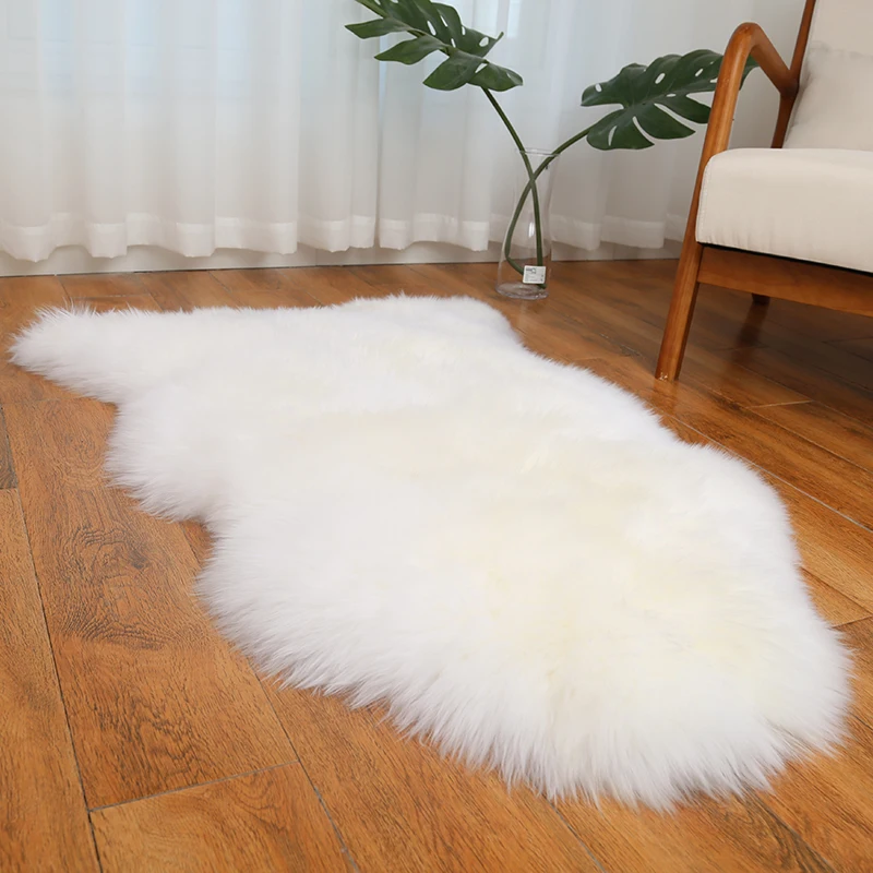 Ковер из чистой шерсти, ковер из меха, прикроватный ковер для спальни, гостиной, дивана, подушка из меха, подушка из овечьей кожи