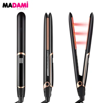 

MADAMI Infrared Hair Care Irons With Anion LCD Display And MCH Fast Heating Salon Styling Curler Ceramic Plate Hair Straightener