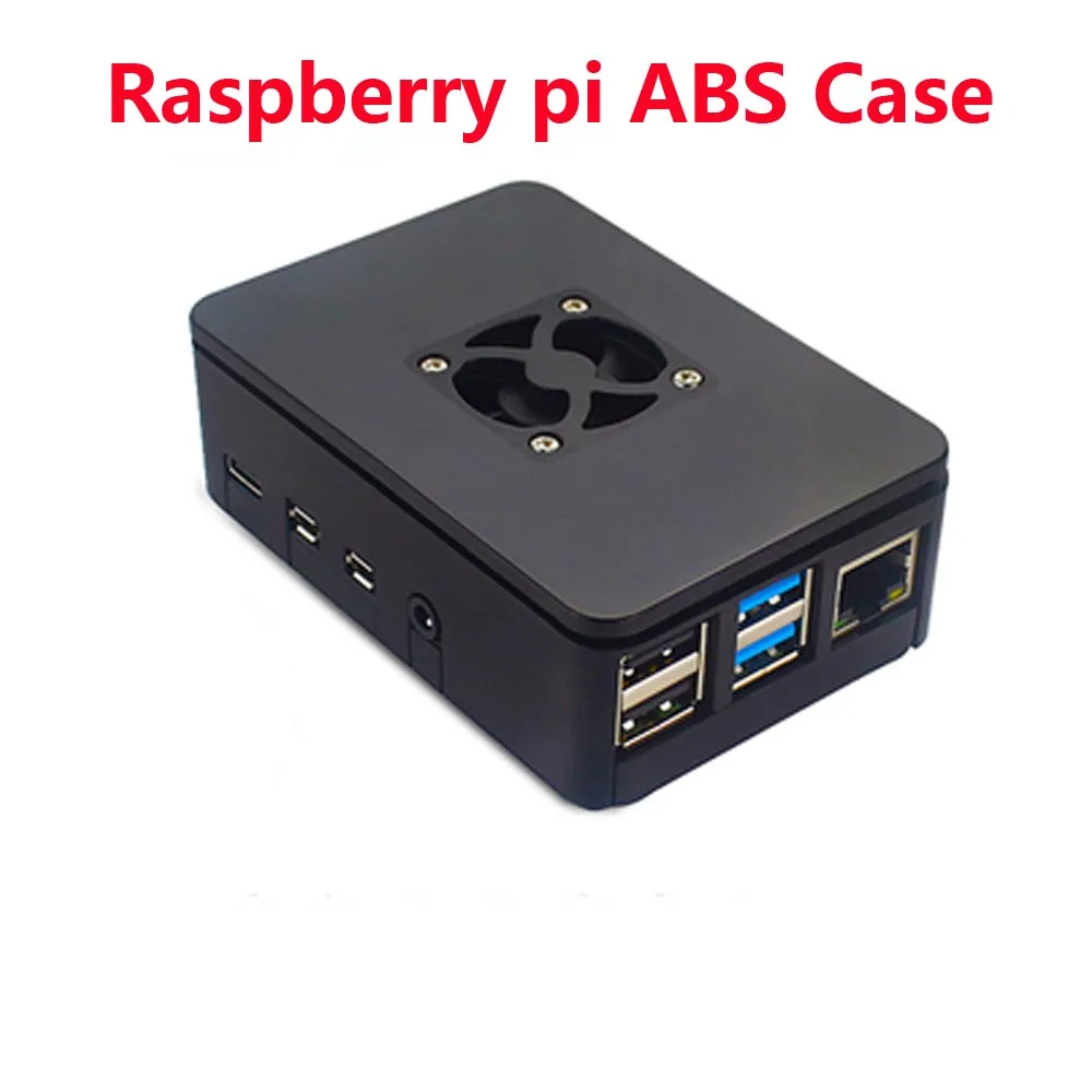 Raspberry PI 4 Модель B ABS чехол с охлаждающим вентилятором+ 32 ГБ sd-карта+ 5 В 3 А мощность+ радиатор+ HDMI для Raspberry pi 4B - Цвет: Красный