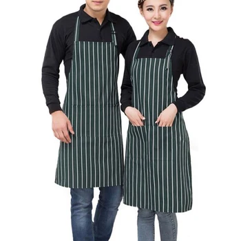 

New Simple Style Stripe Adjustable Chef Waiter Kitchen Apron With Pockets Unisex kitchen Cooking Sleeveless Apron 8 patterns