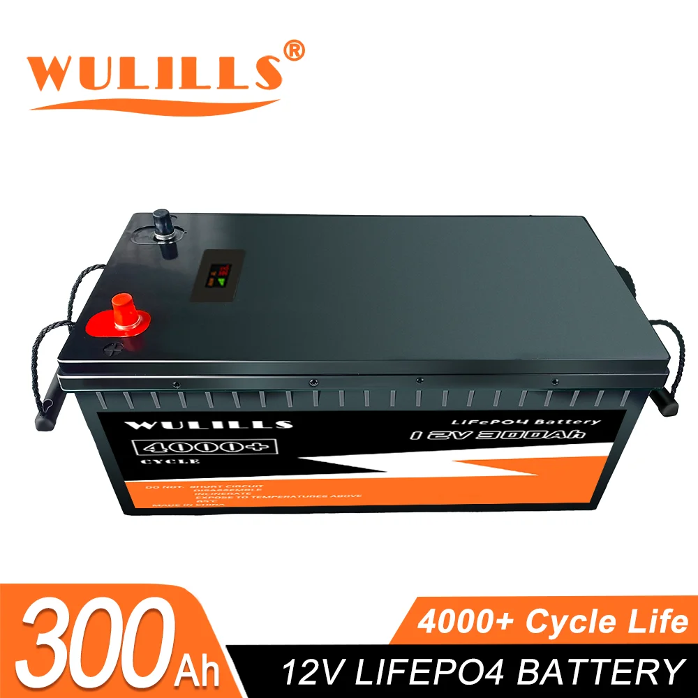 New 12V 300Ah LiFePO4 Battery Pack 12V 24V LiFePO4 Battery High Capacity for Solar Power System RV House Trolling Motor Tax Free