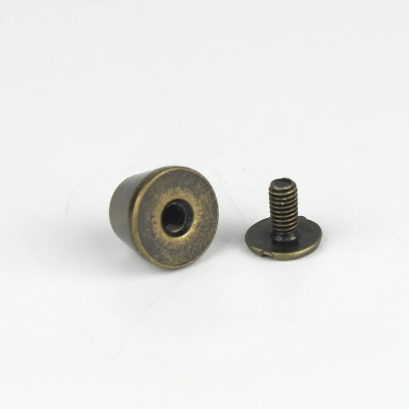 Handbag Bottom Protecting Feet Nail 4pcs 10 x 7mm Bucket Shape Flat Studs Screw Back Spikes Rivets Leather Craft Bag Purse Decor metal rivets copper rivets metal studs leather rivets pearl rivets