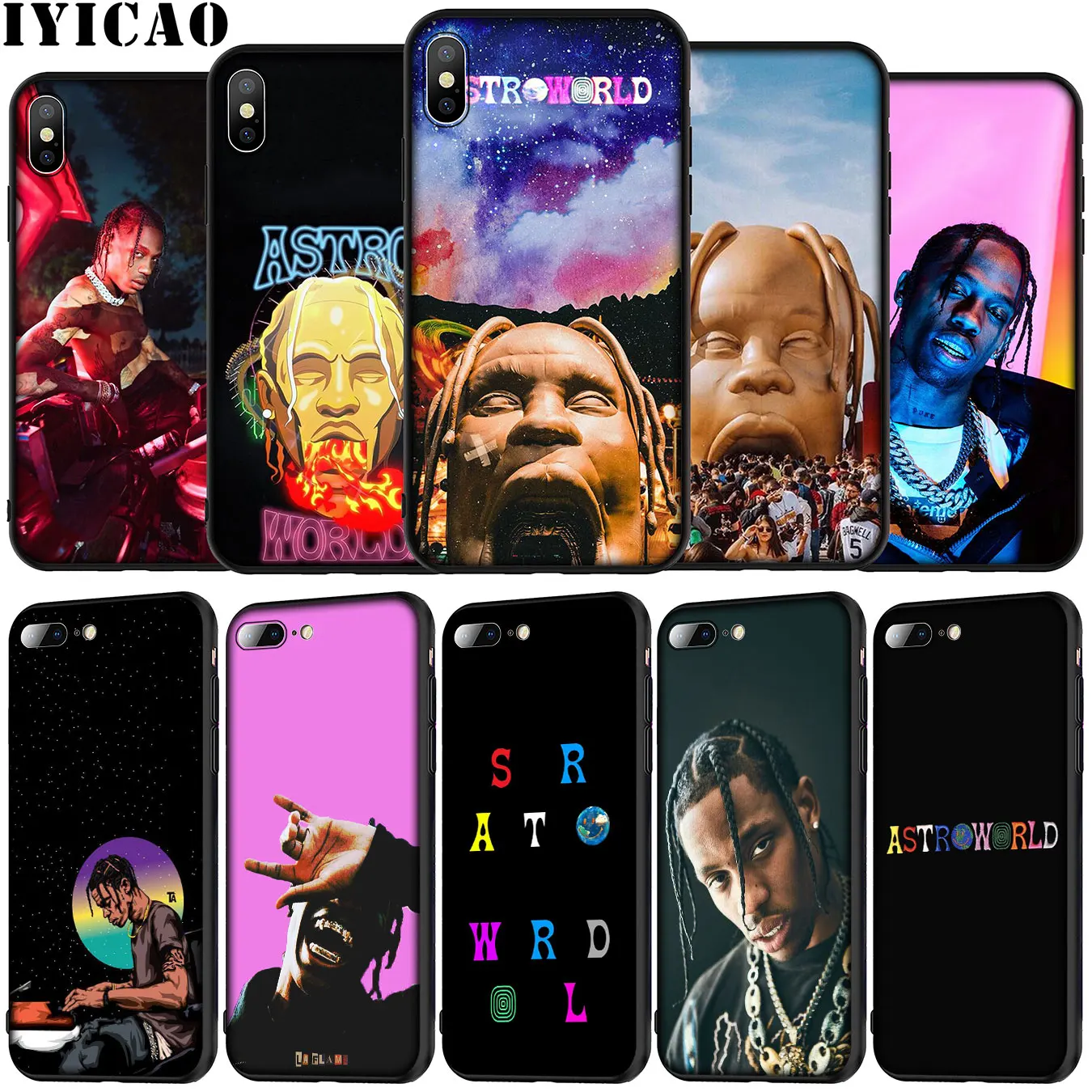 Travis Scott Rapper Soft Silicone Phone Case for iPhone 12 Mini XR X XS 11 Pro Max 5 5S SE 6 6S 7 8 Plus TPU Cover | Мобильные
