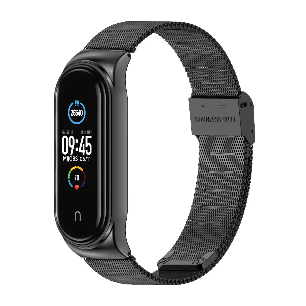 حزام لـ Mi Band 5 6 7 8 سوار ميلانيزي معدني على Mi Band 4 سوار لـ Mi Band 6 Mi Band 3 حزام لـ Xiaomi Miband 5 4