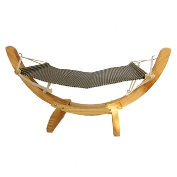 

Sleeping Cozy Home Detachable Habitat Cat Hammock Swing Bed Scratch Resistant Rest Comfy Wooden Frame Pet Furniture On Ground