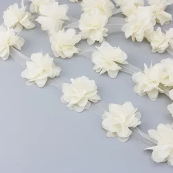 Chiffon Lace Petal Pink Ribbon for Crafting and Gift Decoration, 60 pcs, 50mm Wide (Beige)