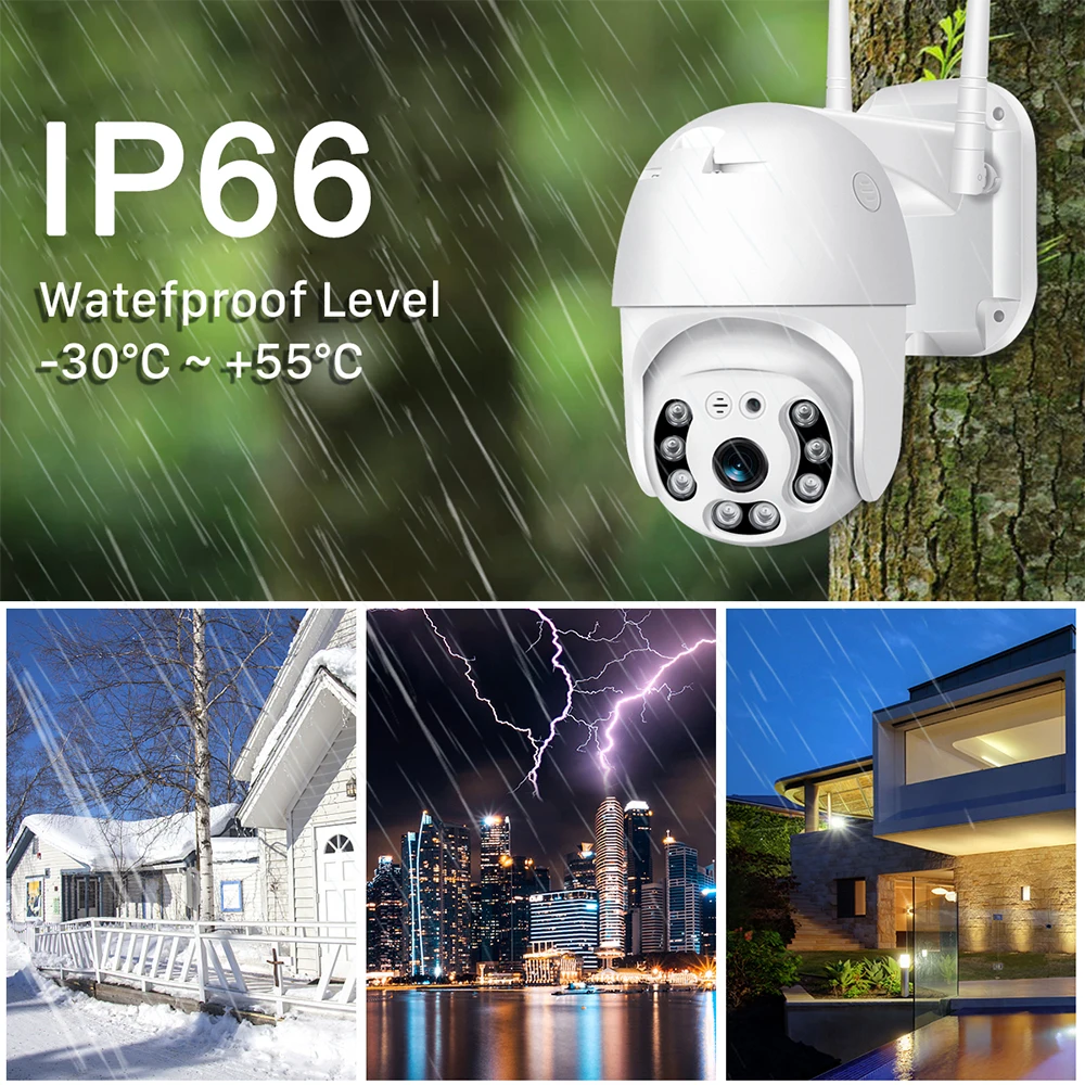 1080P WIFI Security Camera Outdoor PTZ Speed Dome Wireless IP Camera CCTV Pan Tilt 4XZoom IR Network Surveillance P2P CAM
