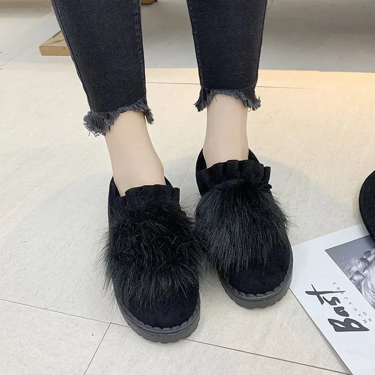 Обувь; женские зимние ботинки; хлопковая обувь; Новая модная зимняя женская повседневная обувь в Корейском стиле без застежки; женские тонкие туфли; обувь на меху