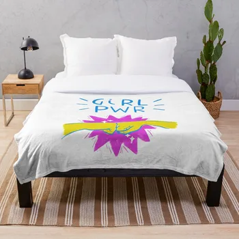 

Girl Power Throw Blanket Soft Sherpa Blanket Bed Sheet Single Knee Blanket Office Nap Blanket