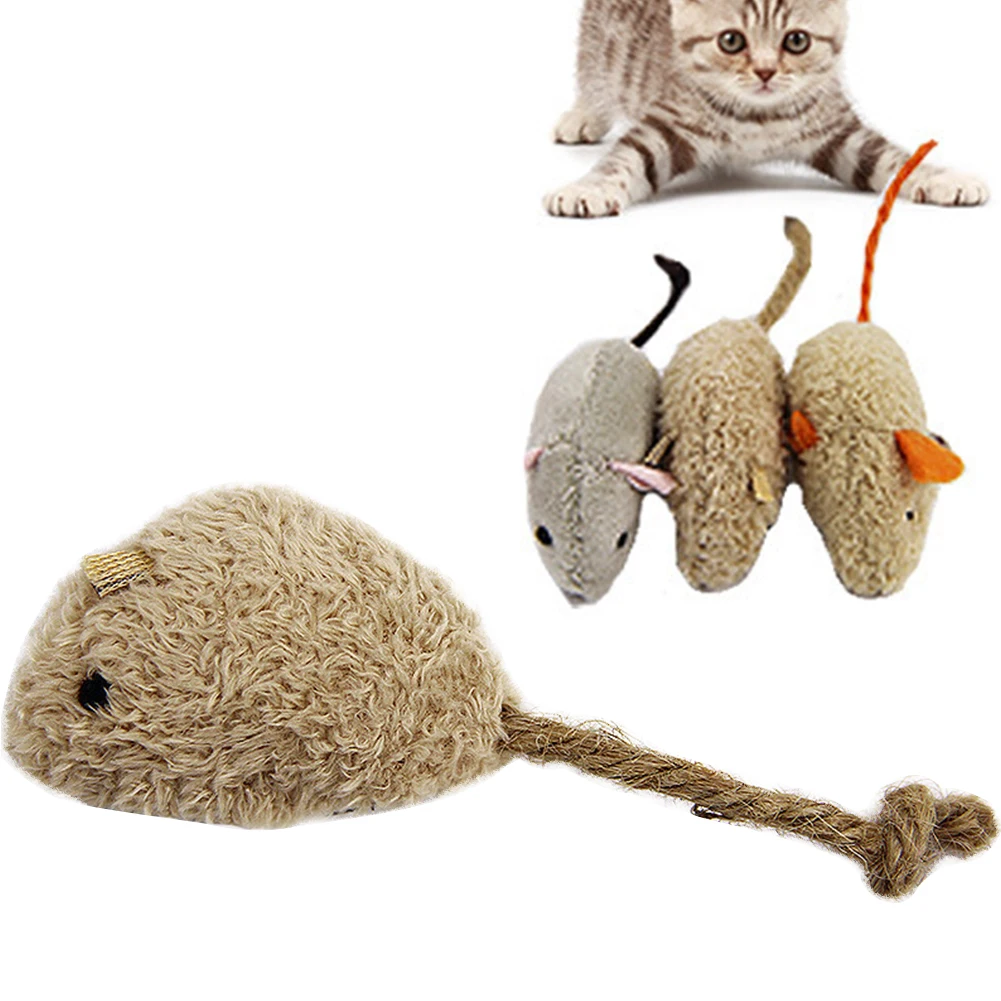 3 шт. игрушка для питомцев маленькая мышка кошек высокая имитация Нетоксичная