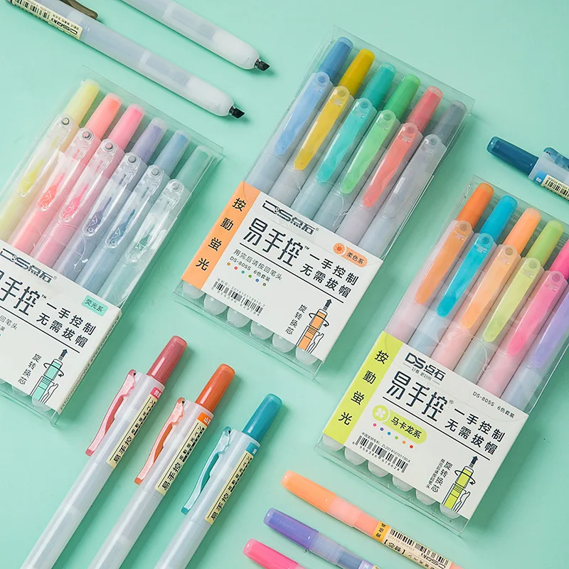 6色蛍光ペン 蛍光ペン 6色セット 1パック(6本) モノタロウ 【通販モノタロウ】
