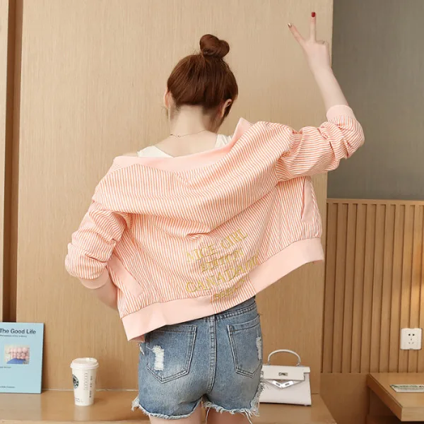 Greatest  WYWAN Autumn 2019 women's jacket vintage stripe jackets casual coat autumn long sleeve outwear wome