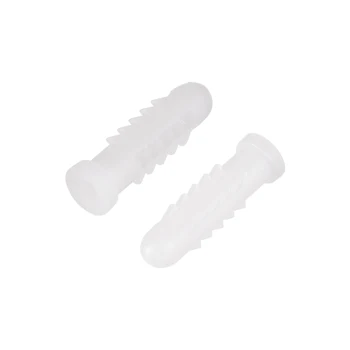 

uxcell 100pcs 7mmX25mm Plastic Expansion Pipe Column Concrete Anchor Wall Plug White High Quality Good Elasticity