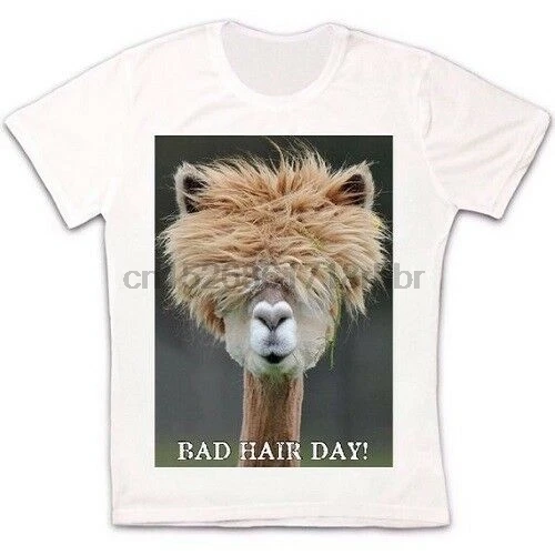 День плохой прически лама забавная крутая Ретро винтажная хипстерская футболка