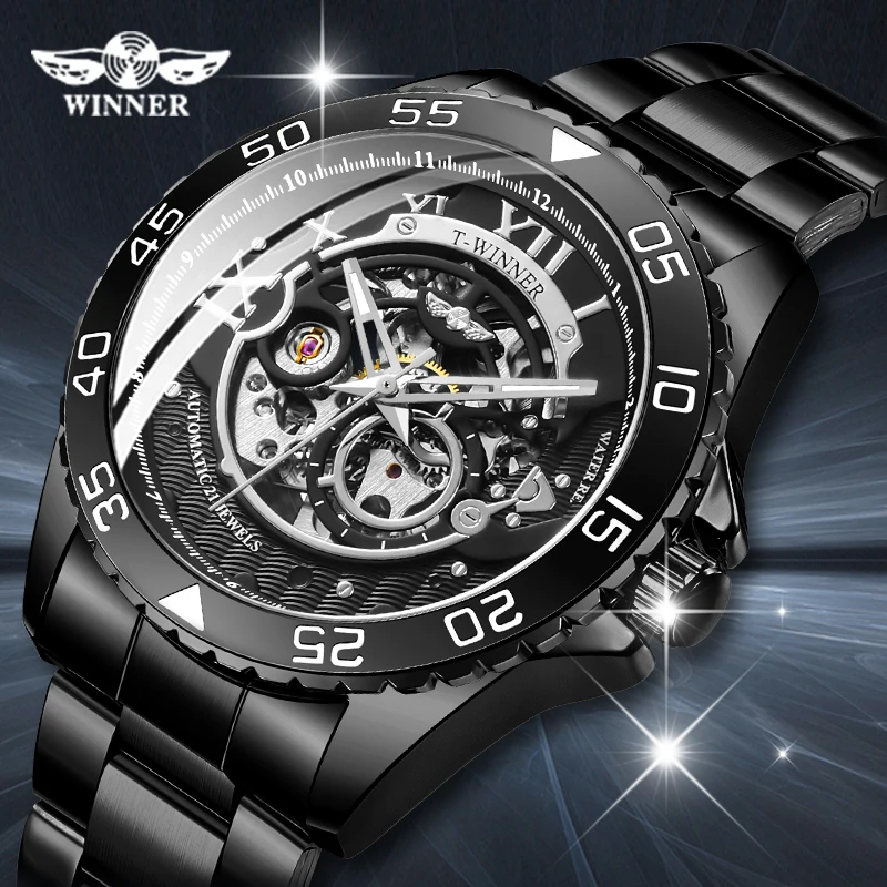 

2020 Winner Luminous Brand Steel Men Automatic Mechanical Watch Skeleton Military Relogio Male Montre men watches Relojes hombre