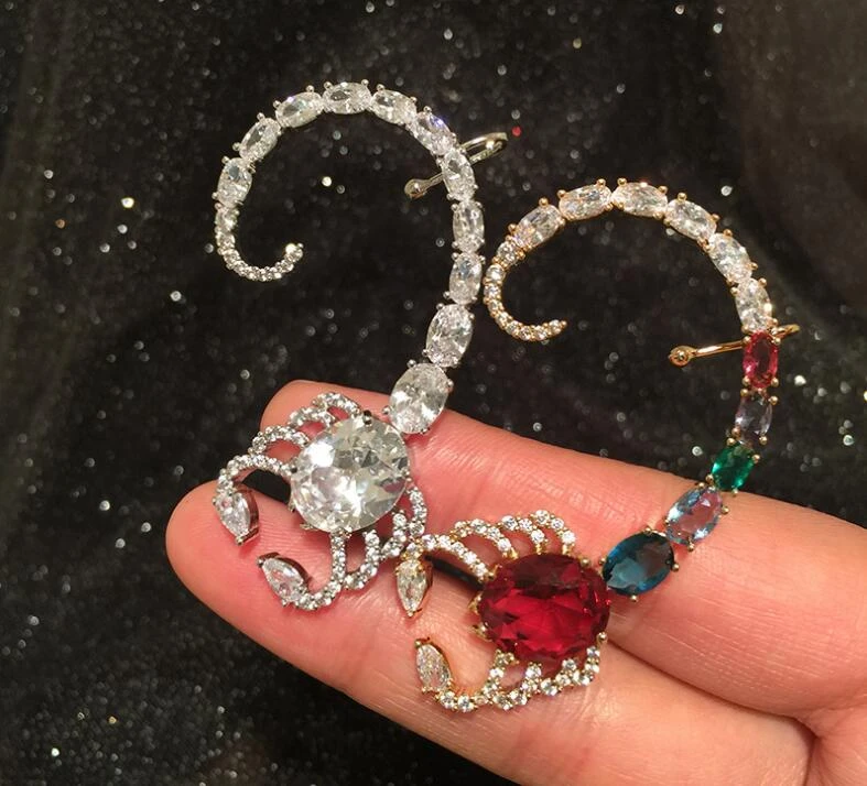 Pendientes de diamantes de imitación para aretes brillantes de color accesorios para las orejas chicas|Aretes| - AliExpress