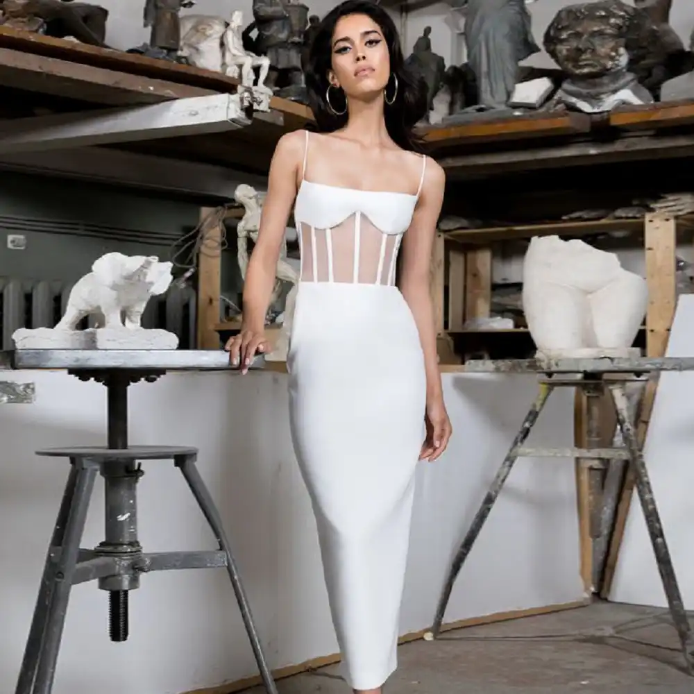 fashion nova white bandage dress