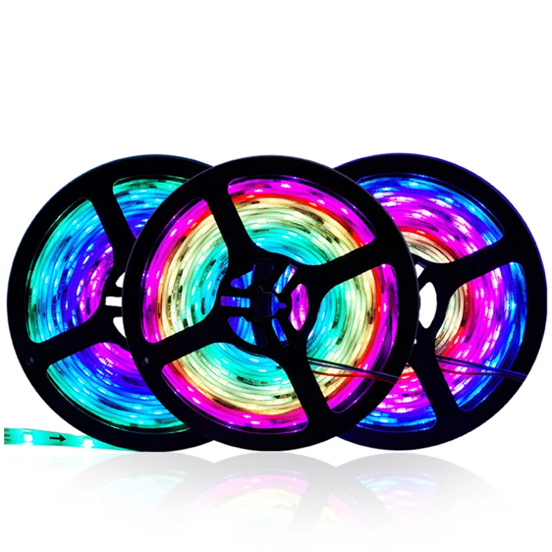 Светодиодная лента светильник RGB 5050 SMD DC12V Гибкая Диодная Подсветка для семьи