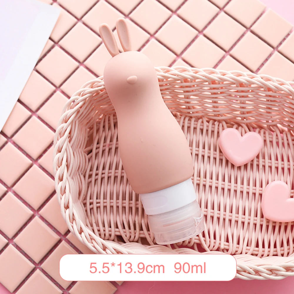 1 PC 90 ML Cute Animal Travel Food-grade Press Silicone Bottles Shampoo Shower Gel Lotion Sub-bottling Tube Squeeze Empty Bottle - Цвет: 05 90 ML