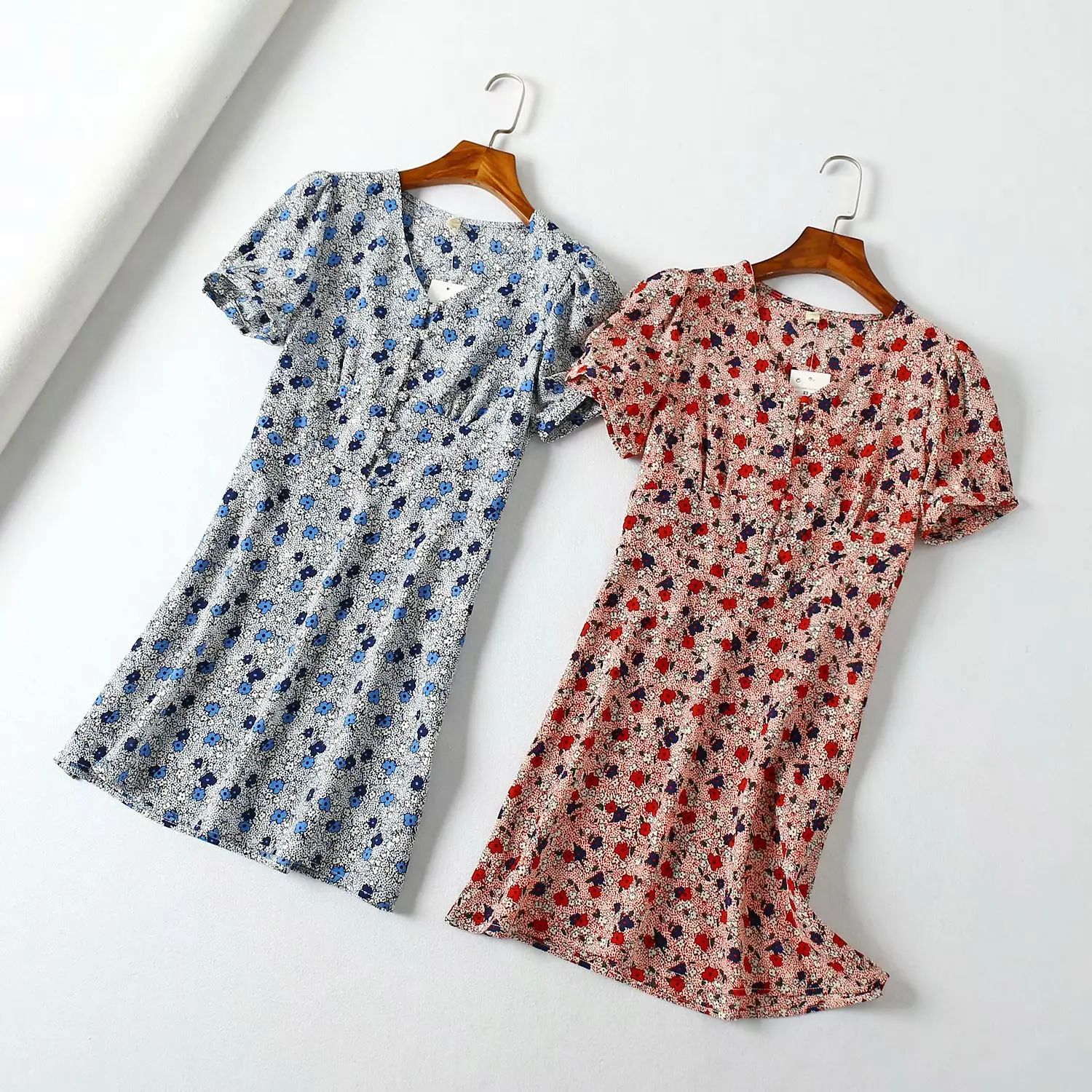 

2019 Autumn New Style Women's Elegant Versatile INS Europe And America Fashion Floral Casual Short Sleeve Slim Dress