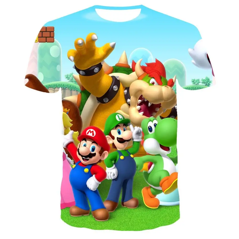 Последняя видеоигра Super Mario Bros. Футболка с 3D принтом унисекс, аниме, мультфильм, игра, крутая игра, Марио, футболка, повседневный стиль