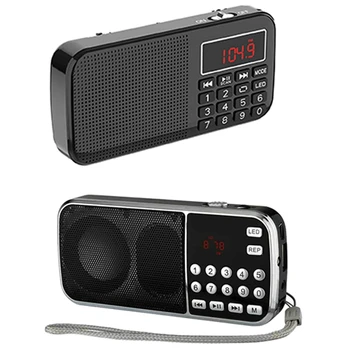 

2 Pcs Digital MP3 Music Player Speaker Mini Portable Mini Auto Pocket Radio Receiver, L-088AM & L-558AM