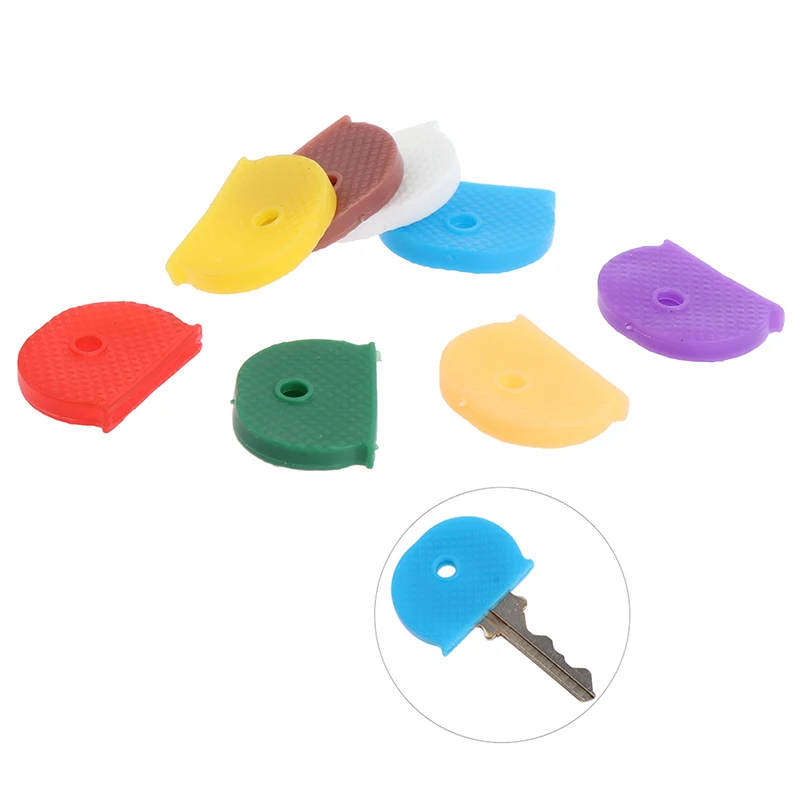 

10pcs Random Fashion Hollow Multi Color Rubber Soft Key Locks Keys Cap Key Covers Topper Keyring