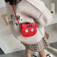 Милая Детская маленькая сумка через плечо с кошкой для девочек, Мини кошельки для монет из искусственной кожи, сумочка, кошелек, женская сумка, однотонная, 11,25