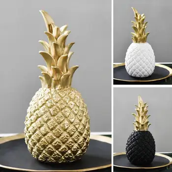 Golden Modern Nordic Style Pineapple Ornament Desktop Creative Metal Finishes Window Home Livingroom Ramadan Decoration for Gift 2