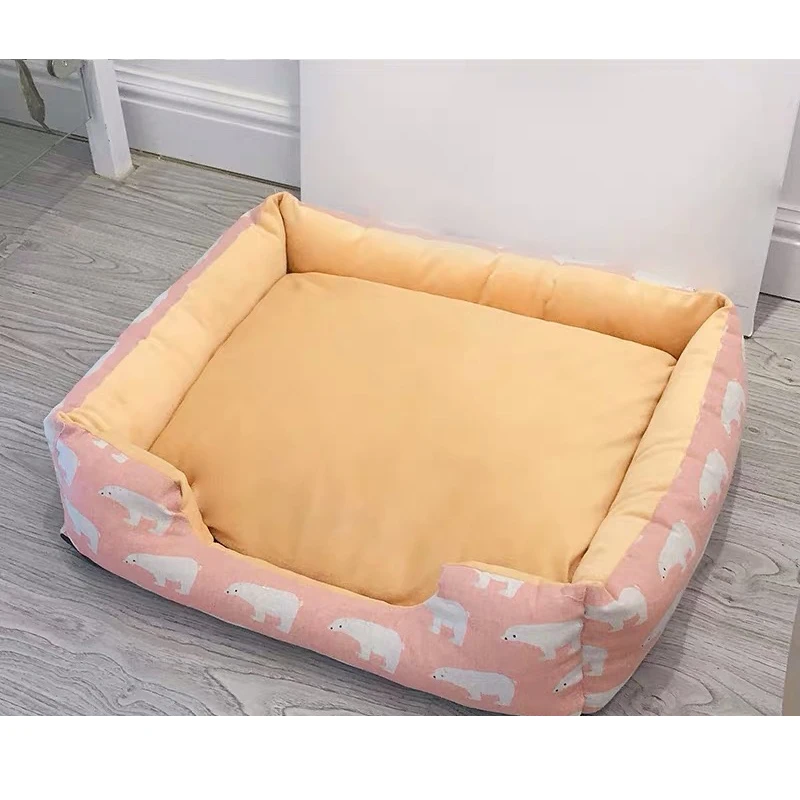 Pet большой собаки кровать подушки теплый съемный коврик Фламинго кошка подушка, кровать для собаки для малых и средних собак на снежную погоду, зимние мягкие теплые коврик - Цвет: Серый