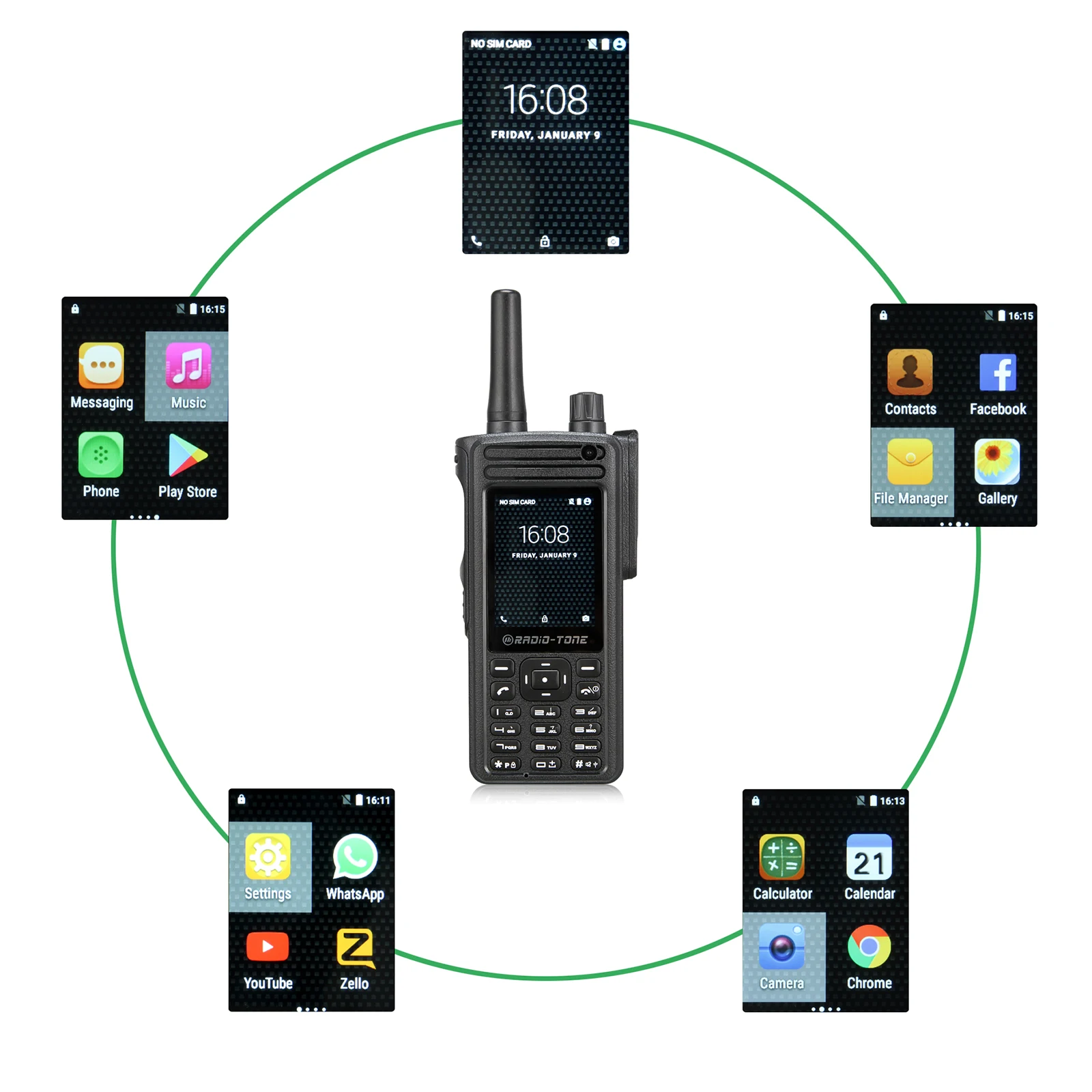  RT4 Radio-tone Android 6.0 wifi PTT Zello azetti Smartphone Interphone 4G LTE