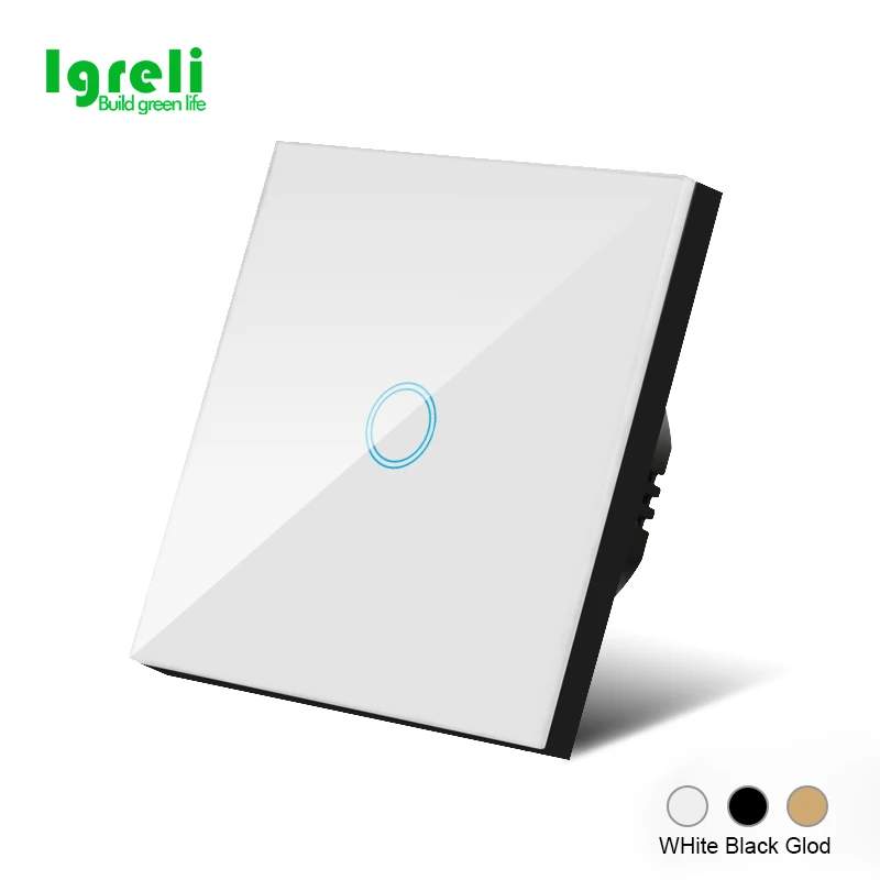 

Igreli LED Light Touch Switches Luxury Wall Touch Sensor Switch Power 1/2/3 Gang 1 Way AC 220