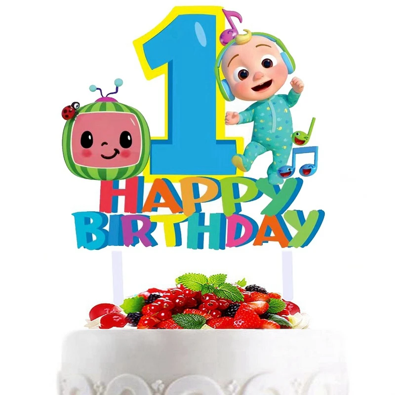 Decoration De Gateau D Anniversaire En Forme De Cocomelon Fournitures De Fete Pour Premier Anniversaire De Bebe Cadeaux Pour Garcons Et Filles Aliexpress