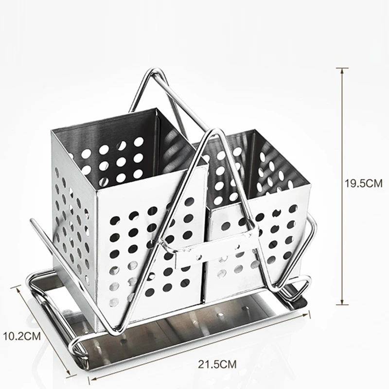CSS Stainless Steel Chopsticks Tube Wall Hanging Double Chopsticks Box Kitchen Tableware Storage Container