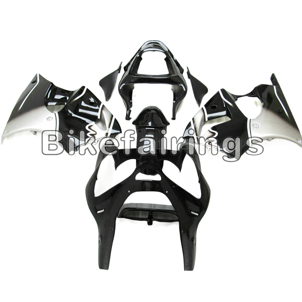 

Silver and Black Fairings For Kawasaki ZX-6R 2000 2001 2002 636 zx6r zx636r Complete Customized Bike Body Work