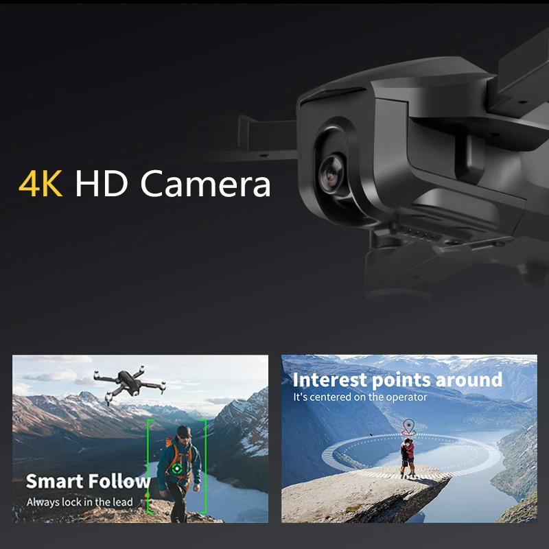  GPS Drone 4K Quadcopter with HD Camera Follow Me 25 mins Fly Time Brushless Folding Drone X PRO RC 