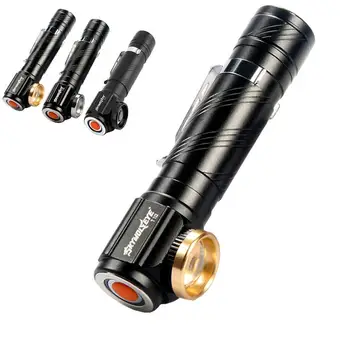 

High Efficiency Rechargeable Flashlight Super Bright Torch Magnet Build-in Charging Flashlight Hunting Lights Metal Lights