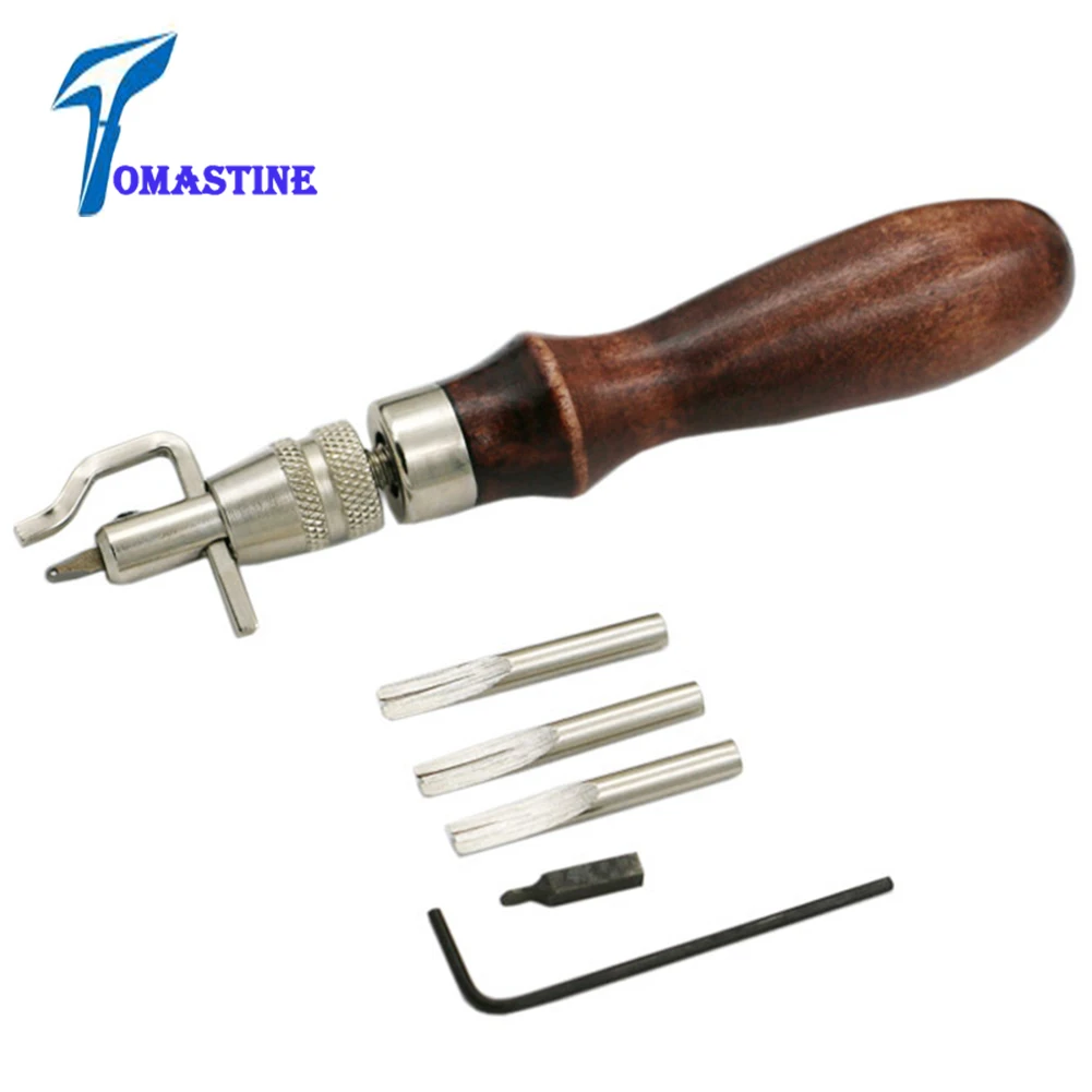 

7 In 1 Trencher Diy Handmade Tools Multifunctional Adjustable Edger Leather Edge Line Punch Device Belt Puncher Set 132x23mm