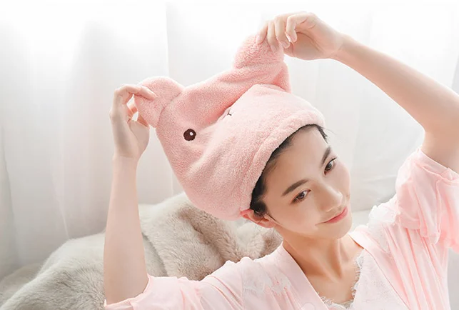 Super absorbent and easy to wear soft and thick dry hair cap J03
