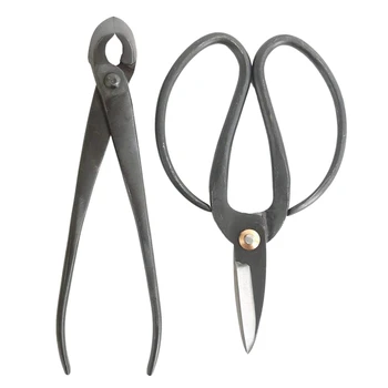 

ELEG-2 Pcs Bonsai Basics Set - 8 inch Concave Cutter, 7 inch Heavy Duty Shear with Bag