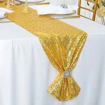 

180cm/250cm/275cm Modern Sequin Table Runner Rose Gold Silver Pink Blue Table Runner Party Table Cloth Wedding Decoration
