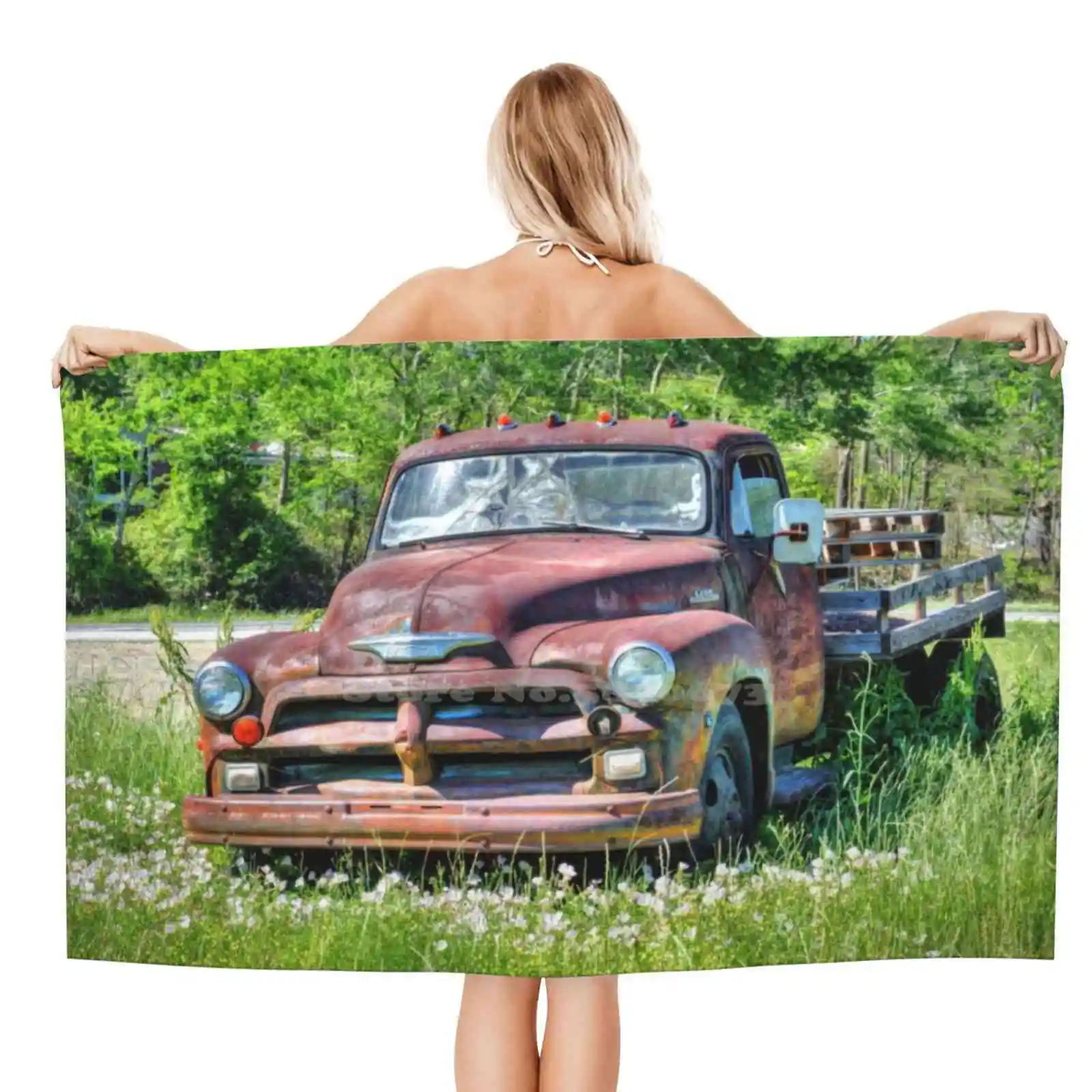 

Мягкое Полотенце для душа для Шевроле, персонализированное винтажное старинное полотенце для грузовика, фермы, старых грузовиков, античный трактор, Винтажный Грузовик с защитой от ржавчины