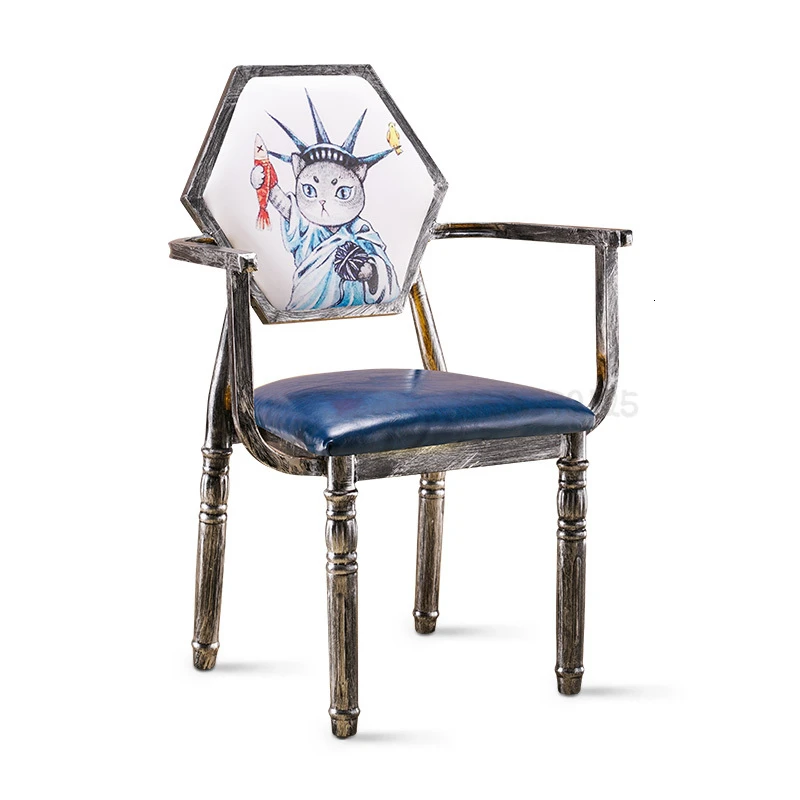 Перила делают старые железные задние стулья ретро скандинавский стул для отдыха