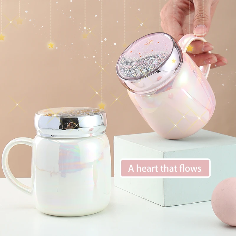 

Water cup mark cup scoop with cover lovely couple girl creative ceramic personality male trend Korean cartoon office
